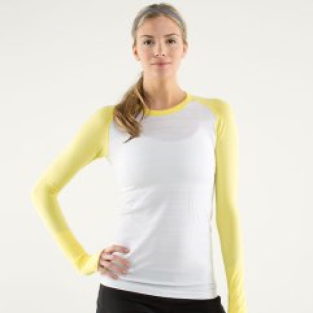 Lululemon run swiftly tech White/purple LS sz 6